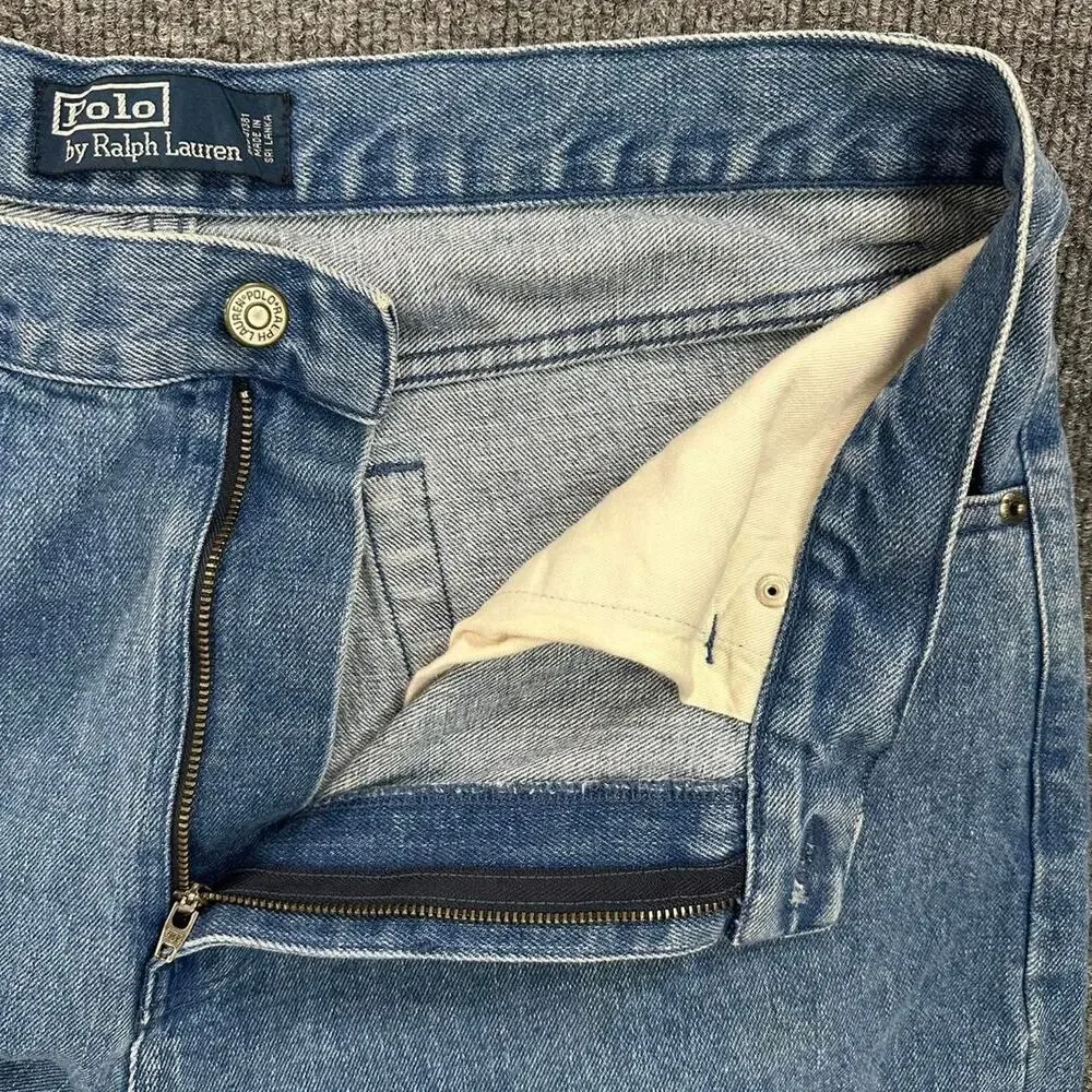 Vtg Y2K Polo Ralph Lauren Men’s Straight Leg Jean 100% Cotton Denim Unisex 34x30